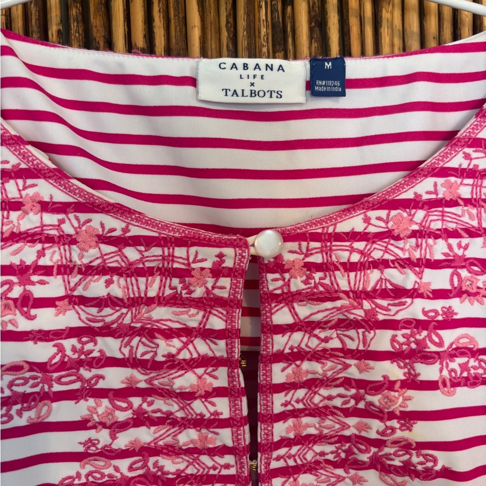 NWOT Talbots Cabana Embroidered Tunic - Rosalia - Picture 6 of 11